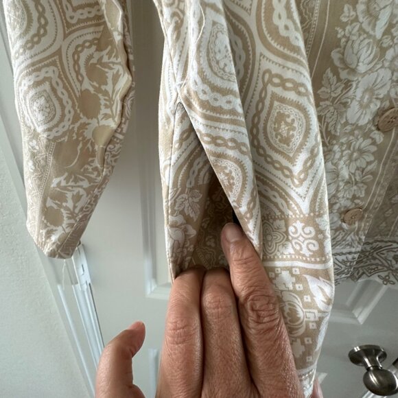 Drapers & Damons Womens Petites Beige Floral Print Jacket 3/4 Sleeve Button-Up 1 - Picture 11 of 12